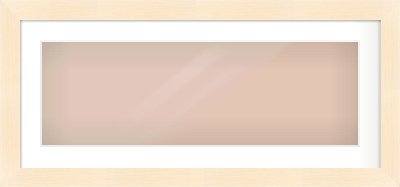 Natural Wood Flat Frame for 30 × 10in artwork, with Smooth White Single Mount