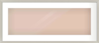Grey Flat Frame for 30 × 10in artwork, with Smooth White Single Mount