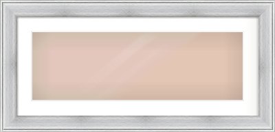 Brushed Silver Cushion Frame for 30 × 10in artwork, with Smooth White Single Mount