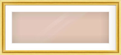 Gold Cushion Frame for 30 × 10in artwork, with Smooth White Single Mount