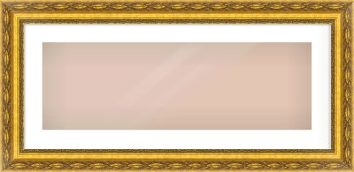 Gold Spoon Frame for 30 × 10in artwork, with Smooth White Single Mount
