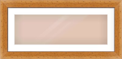 Distressed Pine Reverse Frame for 30 × 10in artwork, with Smooth White Single Mount