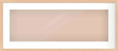Light Oak Veneer Flat Frame for 30 × 10in artwork, with Smooth White Single Mount