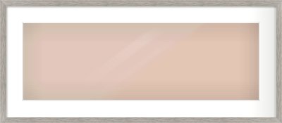 Grey Wood Grain Flat Frame for 30 × 10in artwork, with Smooth White Single Mount