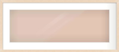 Natural Wood Flat Frame for 30 × 10in artwork, with Smooth White Single Mount