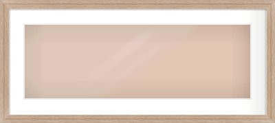 Light Walnut Flat Frame for 30 × 10in artwork, with Smooth White Single Mount