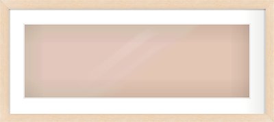 Natural Wood Flat Frame for 30 × 10in artwork, with Smooth White Single Mount
