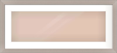 Brushed Silver & Black Sided Flat Frame for 30 × 10in artwork, with Smooth White Single Mount