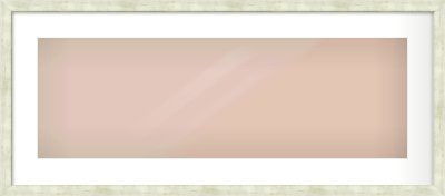 Champagne Flat Frame for 30 × 10in artwork, with Smooth White Single Mount