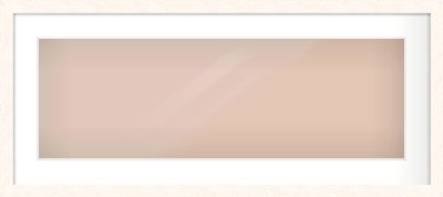 Ivory Flat Frame for 30 × 10in artwork, with Smooth White Single Mount