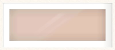 Ivory Flat Frame for 30 × 10in artwork, with Smooth White Single Mount