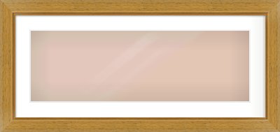 Gold Flat Frame for 30 × 10in artwork, with Smooth White Single Mount