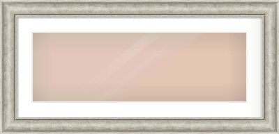Silver Scoop Frame for 30 × 10in artwork, with Smooth White Single Mount