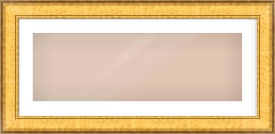Gold Flat Frame for 30 × 10in artwork, with Smooth White Single Mount