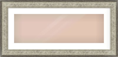 Silver Flat Frame for 30 × 10in artwork, with Smooth White Single Mount