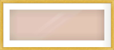 Gold Cushion Frame for 30 × 10in artwork, with Smooth White Single Mount