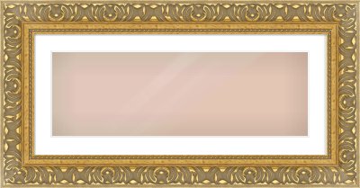 Gold Reverse Frame for 30 × 10in artwork, with Smooth White Single Mount