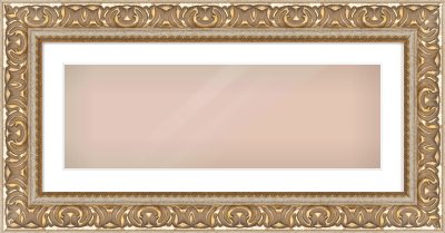 Silver / Gold Reverse Frame for 30 × 10in artwork, with Smooth White Single Mount