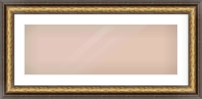 Gold Spoon Frame for 30 × 10in artwork, with Smooth White Single Mount