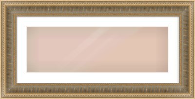 Gold Spoon Frame for 30 × 10in artwork, with Smooth White Single Mount