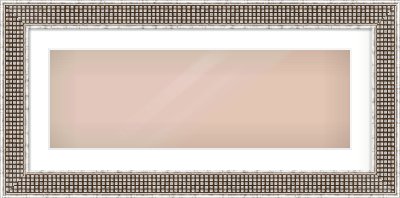 Silver Flat Frame for 30 × 10in artwork, with Smooth White Single Mount