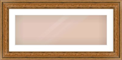 Gold Scoop Frame for 30 × 10in artwork, with Smooth White Single Mount