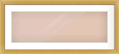 Gold Spoon Frame for 30 × 10in artwork, with Smooth White Single Mount