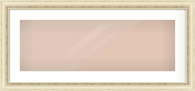 Ivory Distressed Frame for 30 × 10in artwork, with Smooth White Single Mount