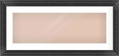 Black/Gold Dome Frame for 30 × 10in artwork, with Smooth White Single Mount
