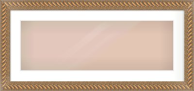 Gold Rope Frame for 30 × 10in artwork, with Smooth White Single Mount