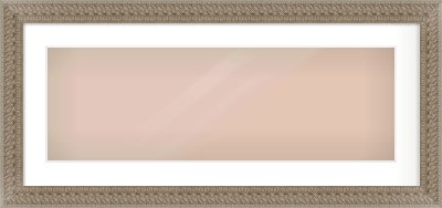 Silver Dome Frame for 30 × 10in artwork, with Smooth White Single Mount