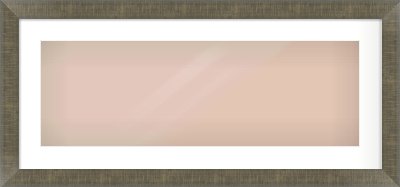 Brushed Pewter Flat Frame for 30 × 10in artwork, with Smooth White Single Mount