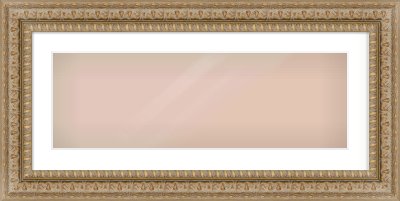 Gold Reverse Frame for 30 × 10in artwork, with Smooth White Single Mount