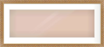Gold Scoop Frame for 30 × 10in artwork, with Smooth White Single Mount