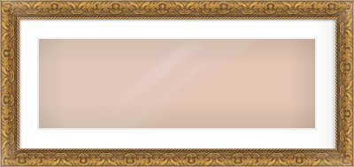 Gold Scoop Frame for 30 × 10in artwork, with Smooth White Single Mount