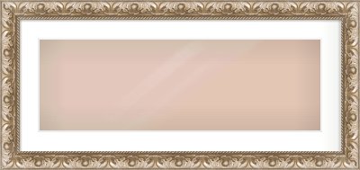 Silver Scoop Frame for 30 × 10in artwork, with Smooth White Single Mount