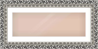 Silver Reverse Frame for 30 × 10in artwork, with Smooth White Single Mount