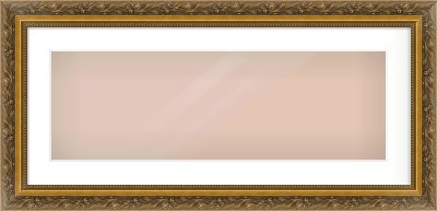 Gold Scoop Frame for 30 × 10in artwork, with Smooth White Single Mount