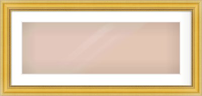 Gold Spoon Frame for 30 × 10in artwork, with Smooth White Single Mount
