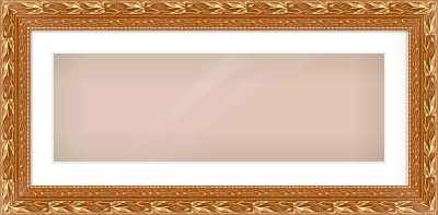 Gold Spoon Frame for 30 × 10in artwork, with Smooth White Single Mount
