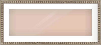 Silver Cushion Frame for 30 × 10in artwork, with Smooth White Single Mount