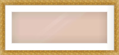 Gold Spoon Frame for 30 × 10in artwork, with Smooth White Single Mount