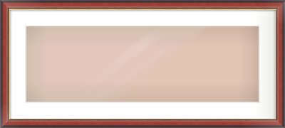Brown Cushion Frame for 30 × 10in artwork, with Smooth White Single Mount