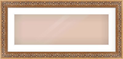 Gold Reverse Frame for 30 × 10in artwork, with Smooth White Single Mount