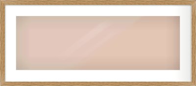Oak Effect Flat Frame for 30 × 10in artwork, with Smooth White Single Mount