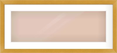 Gold Flat Frame for 30 × 10in artwork, with Smooth White Single Mount