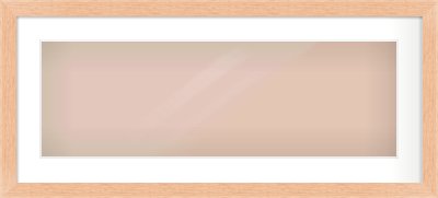 Oak Effect Flat Frame for 30 × 10in artwork, with Smooth White Single Mount