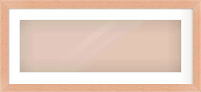 Oak Effect Flat Frame for 30 × 10in artwork, with Smooth White Single Mount