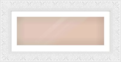 White Scoop Frame for 30 × 10in artwork, with Smooth White Single Mount