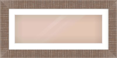 Rough Cut Effect Flat Frame for 30 × 10in artwork, with Smooth White Single Mount